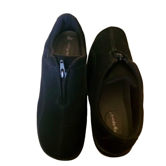 Easy Spirit Black Leather Zip Up Shoes, Woman's Zip Up Shoes - Picture 3 of 4
